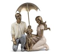 formano Statuetta decorativa coppia con scultura di cane, 18 x 16 x 9 cm, dipinta a mano, in poliresina, colorata, idea regalo per protezione e sicurezza, paralume rimovibile, ricca di dettagli