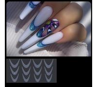 Formare Adesivi Linea Francese Per Estensioni Strumenti Manicure Riutilizzabili Punte Francesi Disegno Guida Adesivi