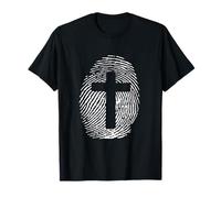 Formata nella Sua Immagine di Gesù Croce Thumbprint Art Maglietta