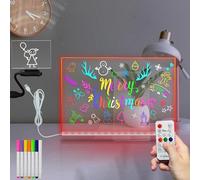 Formato A4 fai da te RGB 7 cambiamento di colore telecomando messaggio cancellatore acrilico oscuramento timer 7 pennarelli colore cavo USB portatile Glow bacheca per fare lista (20 * 30CM)