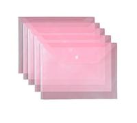 Formato lettera Borsa for documenti con bottoni A4 Carta di prova for studenti for trasparente Custodia for for ufficio Cartella for archiviazione contratti a scatto per organizzato(Pink)