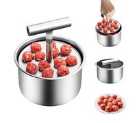 Formatore di polpette, macchina per polpette in acciaio inossidabile, 12 sfere battitore di carne manuale push-press, formatore portatile per polpette, forma per fare facilmente polpette, utensili da