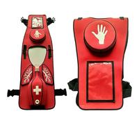 Formazione di primo soccorso for soffocamento, indossare un giubbotto, dare una pacca sulla schiena, pratica formazione for adulti for infermieri e studenti, insegnamento rosso(Red)