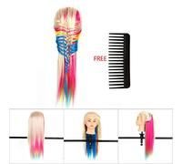 Formazione per Parrucchieri in Fibra Ad Alta Temperatura, Manichino Salone, Mascherata Squisita e Bella per Salone di Bellezza per Donna (WHITE)