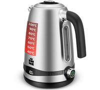 ForMe Bollitore Elettrico In Acciaio Inox 1,7 L Temperatura Regolabile da 40-100 C I Funzione di Mantenimento Caldo LED Display Digitale della Temperatura I Arresto Automatico I Teiera Senza BPA