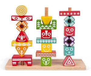 Forme da impilare Janod I Wood Edutotem 52 pezzi