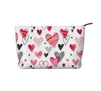 Forme del cuore, Borsa per cosmetici in velluto a coste Borsa per il trucco Borsa da viaggio portatile