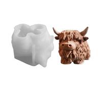 Forme di candele in silicone - BAUERNHOF FORMA DI CASSO DI ANIMA, SOLORE 3D HIGHLAND SAPADA DI BAPPA SILICONE | Artigianato per At Home on the Way Day Daying Teaching Jewelry Fans Decoration Keychain