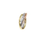 forme di Lucchetta - Anello Tre Ori Intrecciati Oro Bianco Rosa Giallo 14 carati con Effetto Diamantato | misure da 10 a 22, 14k, 12, Anelli d'Oro per Donna - Gioiello Made in Italy