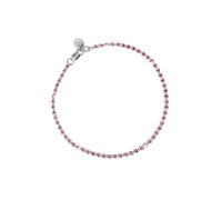 forme di Lucchetta - Bracciale Tennis Donna Argento 925 con Cristalli colore Quarzo o Smeraldo od Onice, lungo 17 o 19 cm, Abbinabile in Parure (Rosa Quarzo, Argento sterling, 19, Centimetri)