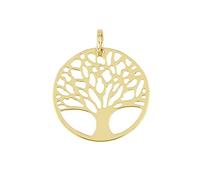 forme di Lucchetta - Ciondolo Albero della Vita in Oro Giallo 9 carati - diametro 17mm - senza catenina, Charms e Ciondoli per Catenina (fino a 4mm) per Donna Ragazza
