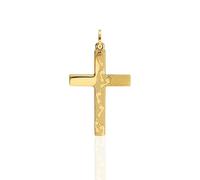 forme di Lucchetta - Ciondolo Croce in Oro Giallo 14k Impronte di Dio - Orme sulla Sabbia, Charms e Ciondoli per Catenina (fino a 4mm) per Donna Ragazza