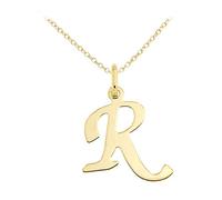 forme di Lucchetta - Ciondolo Lettera R Iniziale Nome in Oro Giallo 9 carati, Catenina d'oro 45cm, Collane d'Oro Vero per Regalo Donna Ragazza