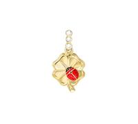 forme di Lucchetta - Ciondolo Quadrifoglio con Coccinella d'Oro, Gioiello Made in Italy Portafortuna da Regalare con o senza Zaffiri, per Compleanno Donna Mamma Ragazza (Coccinella Rossa e 3 Zaffiri)