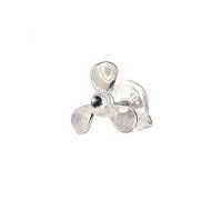 forme di Lucchetta - Mono Orecchino Uomo con Diamante Nero in Argento Autentico - Stile a forma Elica di Barca a Vela | Gioielli per Lui | Orecchini d'Argento 925 Sterling | Made in Italy