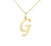forme di Lucchetta per Donna - Collane con Lettere A B C D E F G H I J K L M N O P Q R S T U V Y X Z Iniziali Nomi in Vero Oro Giallo - 45cm - Made in Italy Certificate