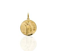 forme di Lucchetta - San Francesco Assisi Medaglia d'Oro 14 carati - 'San Franciscus Assiensis - Pax et Bonum' - Gioiello Religioso Made in Italy