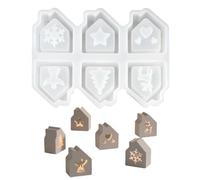 Forme di Natale in silicone - Forma di uscita 6 soggetto per candele di sapone al cioccolato | Forme artigianali riutilizzabili per la decorazione in gesso resina epossidica artigianato di Natale