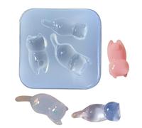 Forme gatto 3D Stampo per candele Stampi in silicone durevoli Tema pesci Cera Strumenti per stampi Decorazioni per gioielli per gatti Stampo per fondente Stampi Ornamenti