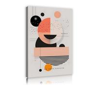 Forme geometriche astratte Tela di canapa Arte della parete Metà del secolo Stile moderno Immagini murali Stampe Stampe Poster Pittura per la decorazione della sala da pranzo 50x75cm telaio interno