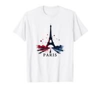 Forme Geometriche astratte Torre Eiffel Maglietta con Stampa Grafica Economica