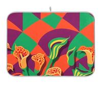 Forme geometriche colorate Calla gigli Accessori da cucina per controsoffitto scolapiatti tappetino XL Stuoie di asciugatura per la cucina 18 x 24