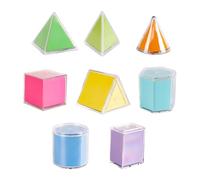 Forme geometriche - educative colorate di 8 pezzi matematiche | Forme 3D, Solidi Geometrici e Matematiche, per Ragazzi e ragazze, Piccola Infanzia, Scuola materna asa