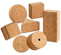 Forme geometriche in sughero pressato, set di 7 pezzi per fai da te e | Set di cubi, quadri, cilindri, prisma e cuscinetti in sughero per fai da te, modellismo o esercizi di geometria.
