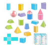 Forme Geometriche Per La Classe,20 Pezzi Strumenti STEM Pieghevoli Per Insegnanti,Forme Geometriche Matematici | Per Educazione Domestica E Scuola Materna Per Bambini Insegnanti Studenti E Genitori