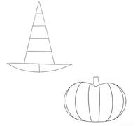 Forme in metallo per cappello da strega e corona di zucca, per porta d'ingresso e da appendere alla parete, decorazione autunnale per le vacanze (C)