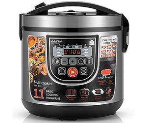 ForMe Pentola Multiuso Cuociriso 5L I Multifunzione 860W I 11 Funzioni Programmabili Funzione Keep Warm I Timer di Ritardo I Pannello LED Multicooker