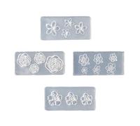 Forme professionali in silicone multiuso per modellare le unghie in gel, 4 pezzi, set di decorazioni per unghie a forma di fiore, in gel UV, modelli per ciondoli per unghie