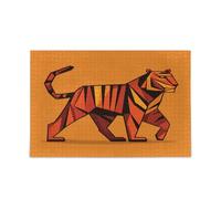 Forme Stalking Feline on Orange Jigsaw Puzzle per Adulti Grande Gioco di Puzzle 500 Pezzi