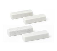 FORME STUDIO Set 4 Poggia Posate in Marmo Bianco di Carrara - Supporto Elegante per Posate e Bacchette - Accessorio Artigianale da Tavola Made in Italy