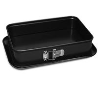 Formegolose™, Stampo apribile rettangolare 28x19 cm, Fondo salvagoccia, Acciaio con rivestimento antiaderente, Nero