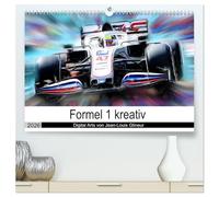 Formel 1 kreativ - Digital Art von Jean-Louis Glineur (hochwertiger Premium Wandkalender 2026 DIN A2 quer), Kunstdruck in Hochglanz: Motorsport kreativ betrachtet
