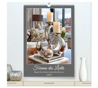 Formen des Lichts. Elegante Kerzenhalter in kunstvollen Interieurs (hochwertiger Premium Wandkalender 2026 DIN A2 hoch), Kunstdruck in Hochglanz: Die ... Stein und Glas in harmonischen Wohnräumen