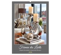 Formen des Lichts. Elegante Kerzenhalter in kunstvollen Interieurs (Wandkalender 2026 DIN A2 hoch), CALVENDO Monatskalender: Die Eleganz moderner ... Stein und Glas in harmonischen Wohnräumen