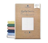 Formesse, lenzuolo con angoli in jersey, modello Bella Gracia, cotone, bianco, 90x190 - 100x220 cm