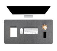 FORMGUT Tappetino per Scrivania in Feltro (100x50 cm - Grigio Medio) - Supporto per Laptop, Tappetino per Ufficio - Mousepad XXL, Sottomano per Scrivania, Tappetino Protettivo per Tavolo