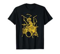 Formica Che Gioca la Batteria Cool Batterista Divertente Insetto Musicista Rock Maglietta