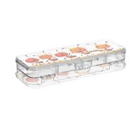 Formiche che trasportano cibo in una scatola di plastica per matite a doppio ponte penne Marker Case per forniture di cancelleria con scatto e coperchio