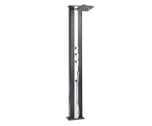 Formidra - Doccia ibrida Dada Straight 40L - DS-D463NX - Doccia esterna con raccordi acqua calda/fredda, doccetta rimovibile e soffione doccia anticalcare - Antracite Alluminio - 32,4x14x228cm
