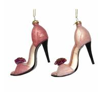 Formina in vetro scarpa con il tacco rosa 10,5cm 1pezzo