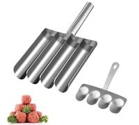 Formina Per Polpette Polpette Maker In Acciaio Inox Paletta Per Polpette Strumenti Manuali 4 Tubi Kitchen Polpette Maker Con Paletta Da Taglio Per Polpette Di Carne, Impasto, Palline Di Gamberetti