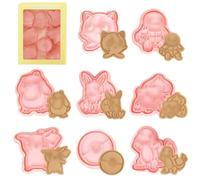 Formine Biscotti 3D, 8 Pezzi Plastica Stampi Biscotti, Cartoon Fun Cookie Cutter, Cookie Stampo, Formine Biscotti Bambini, Tagliabiscotti, Cookie Mold, per Decorare Biscotto, Dolci, Torta