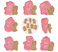 Formine Biscotti 3D, 8 Pezzi Plastica Stampi Biscotti, Cartoon Fun Cookie Cutter, Cookie Stampo, Formine Biscotti Bambini, Tagliabiscotti, Cookie Mold, per Decorare Biscotto, Dolci, Torta(F)