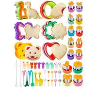 Formine Biscotti 48 Pezzi, Kimfead Stampini Biscotti Animali Natale, Frutta e Verdura, Cookie Cutter con Formine di Dinosauro Cuore