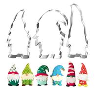 formine biscotti Natale 3 pezzi stampi acciaio inox per dolci natalizi a forma di gnomo 11.6x5.9/11.2x7.7/13.4x5.3 cm per biscotti pane frutta pasta di zucchero feste cucina creativa