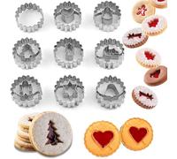 Formine Biscotti Natale Piccole 9 Pezzi Forme Diverse 4.5cm Stampini Biscotti Natale Acciaio Inossidabile Taglia Biscotti Natalizie Stampino Biscotti Natalizi per Feste, Riunioni e Uso Quotidiano